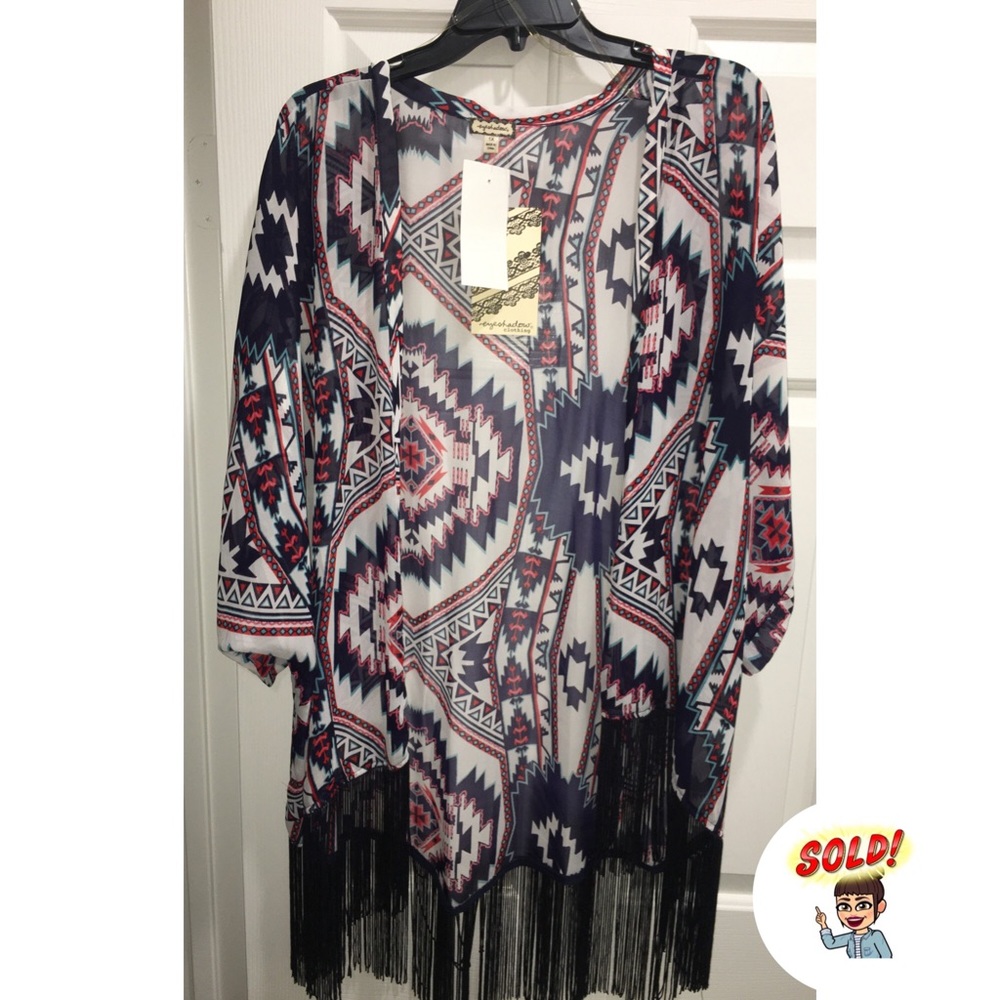 Plus size chiffon kimono.